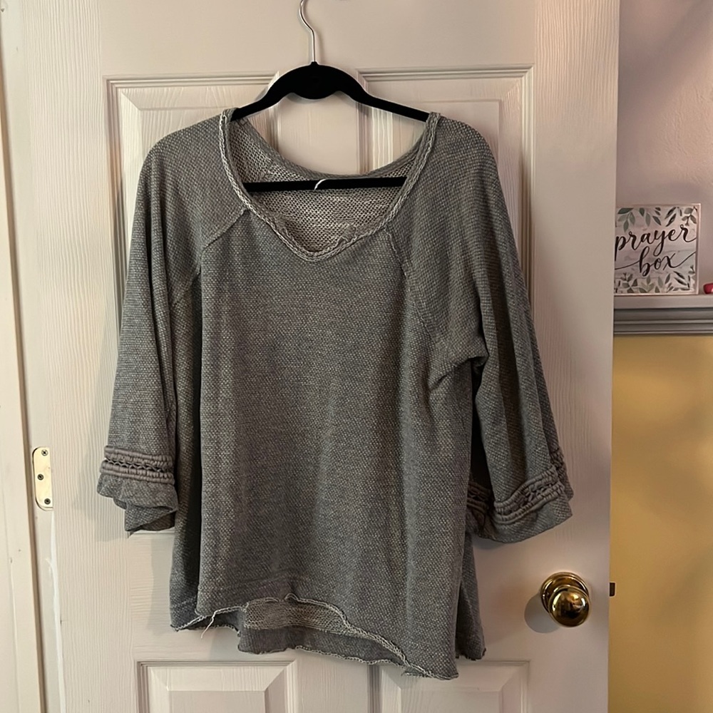 Grey free people shirt size small